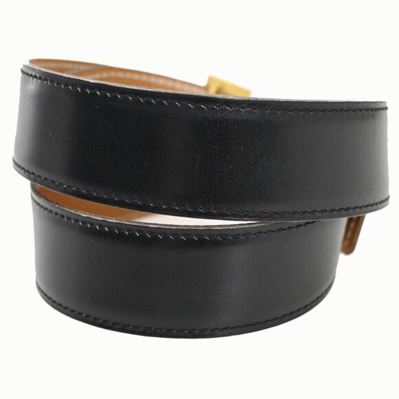 HERMES H Logo Constance Reversible Buckle Belt #65 Leather ▢C Black main image 14